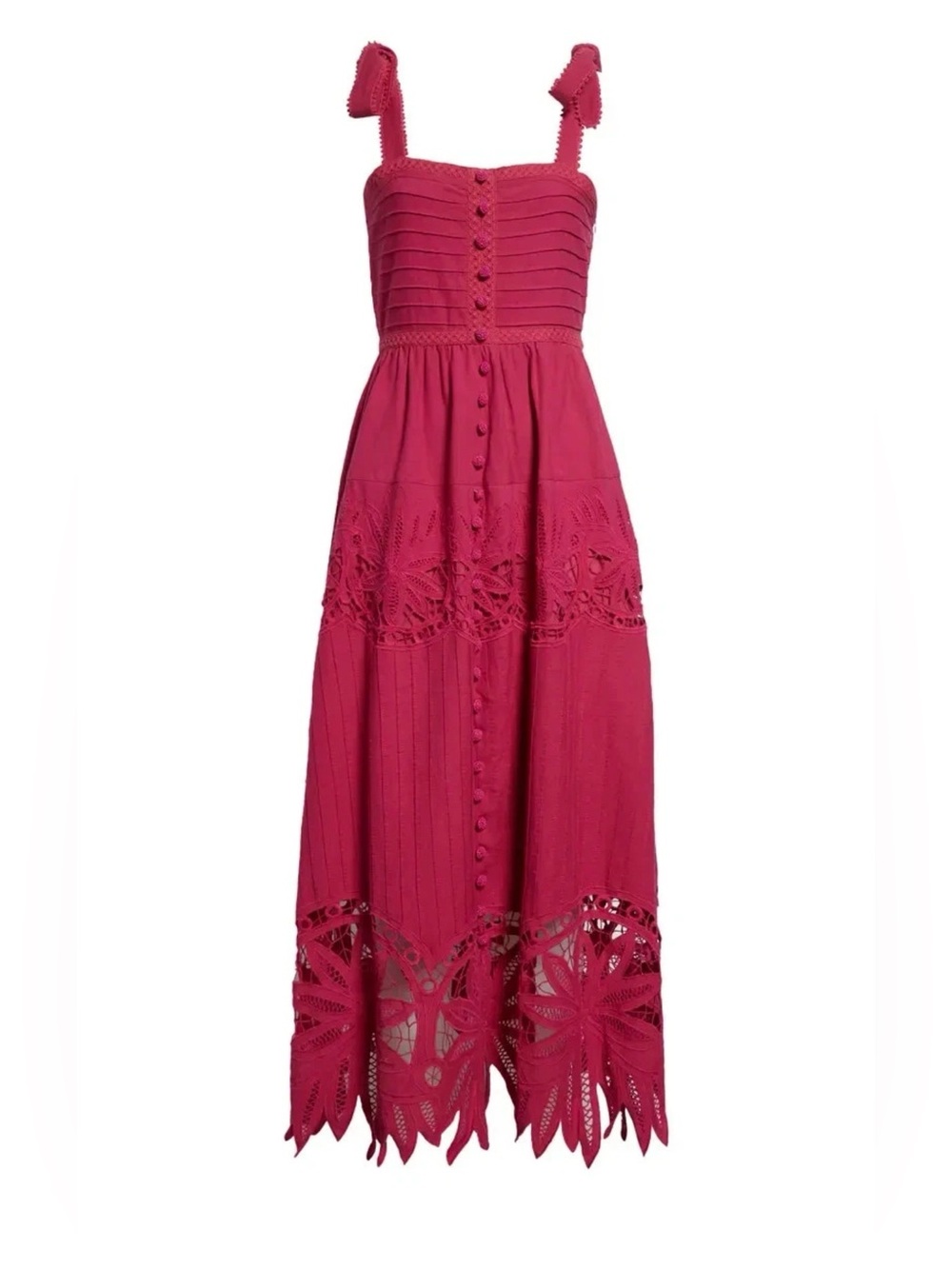FARM Rio Daisy Lace Detail Midi Sundress